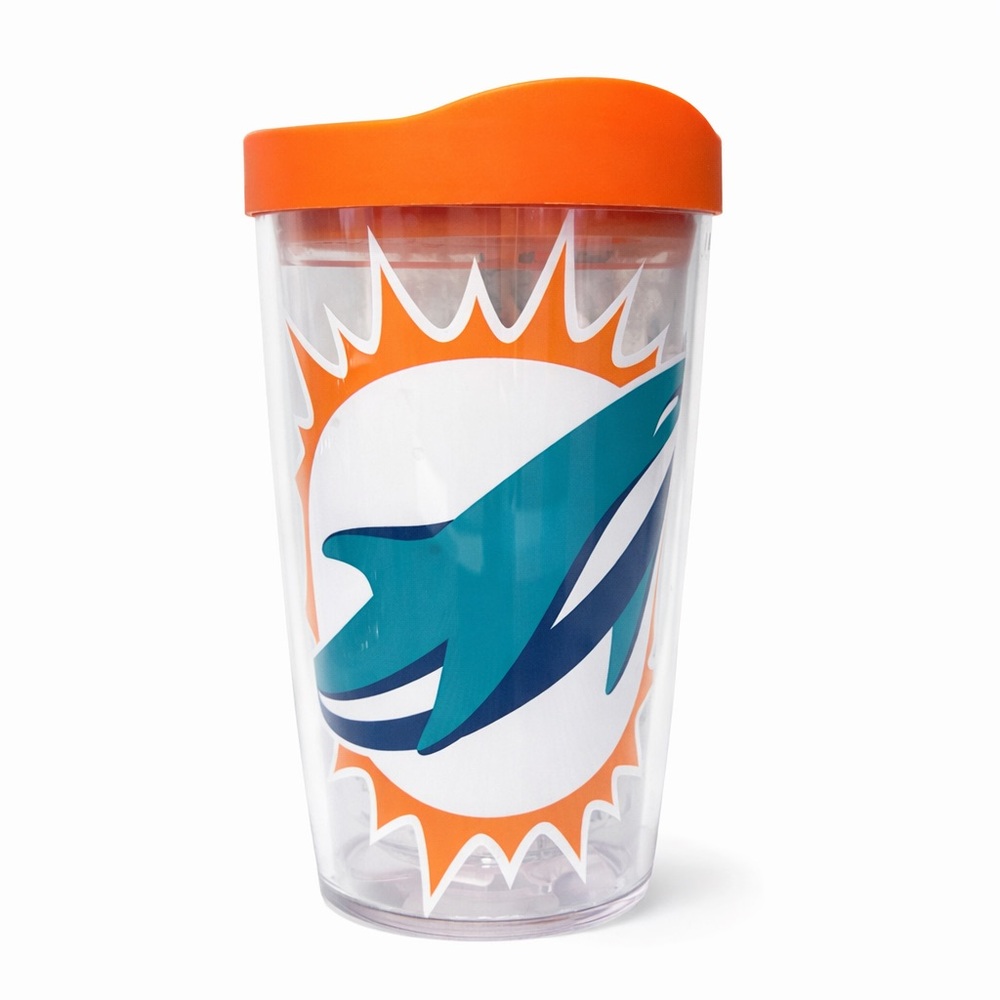 Miami Dolphins Tervis Tumbler Cup | NFL | Orange Lid | 16oz